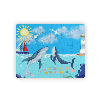 Whale Kids' Puzzle, 30-Piece - Aquatic Educational Toy for Children, Ocean Theme Jigsaw