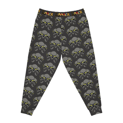 Gothic Skull Print Athletic Joggers, Trendy Loungewear, Gothic Sportswear Printify