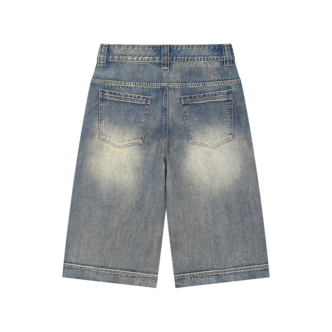 Tiger Art Graphic Unisex Vintage Wash Baggy Denim Shorts