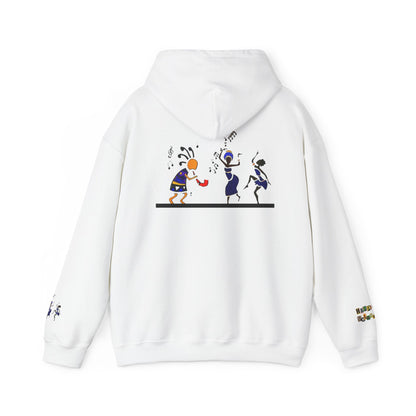 Ethnic Streetwear Unisex Heavy Blend, Hand-Drawn Tribal Music Art, Daily Wear