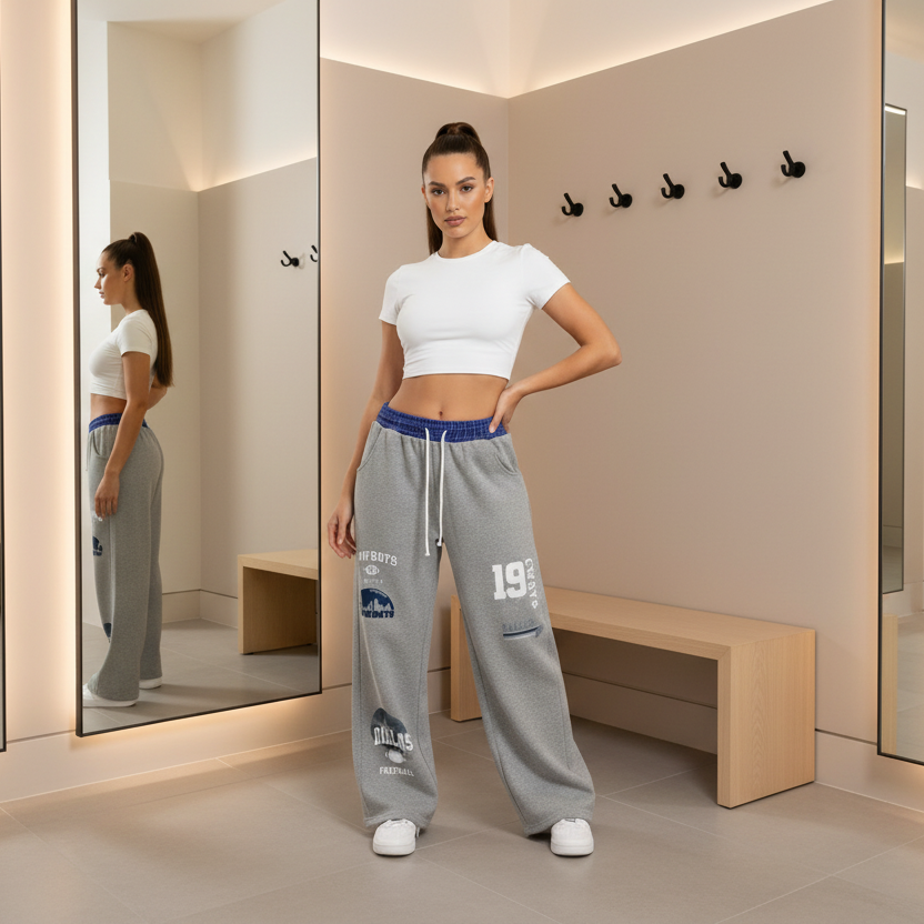 Dallas Cowboys Inspired Plaid Waistband Barrel Unisex Sweatpants