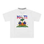 Unisex V-Neck Soccer Jersey Featuring Haiti-Inspired Flag Stripes