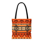 Southwestern Aztec Pattern Tote Bag — Orange Tribal All-Over Print