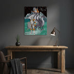 Knight and Dragon Acrylic Wall Art Panel — Fantasy Castle Nightscape Décor Printify