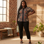 Tribal Diamond Pattern Polo Unisex Shirt