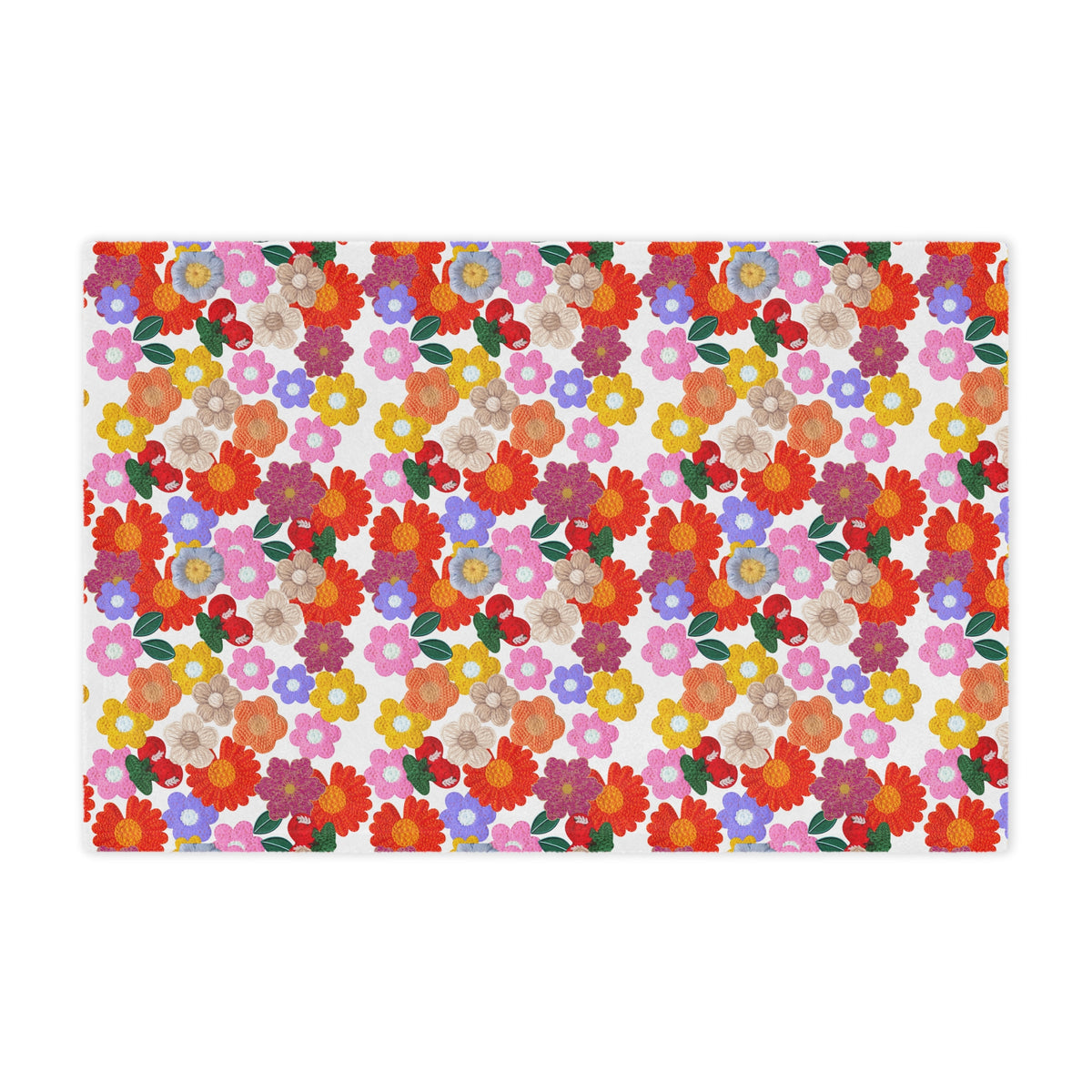 Floral Fiesta Minky Blanket — Bright Retro Flower Pattern, Cozy Throw for Living Room & Kids Printify