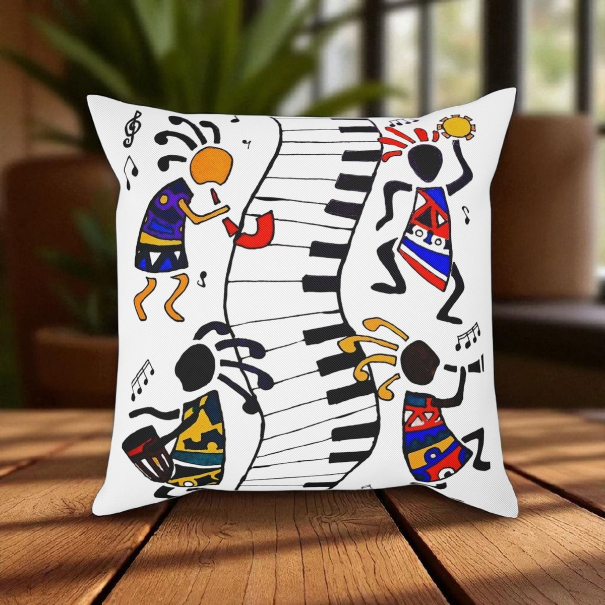 Musical Vibrations Cushion - Colorful Art for Home Decor Printify