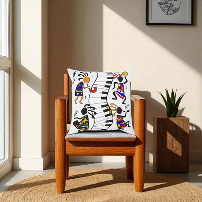 Musical Vibrations Cushion - Colorful Art for Home Decor
