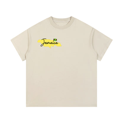 Jamaican Flag Themed Unisex Graphic Vintage Wash Cotton T-Shirt