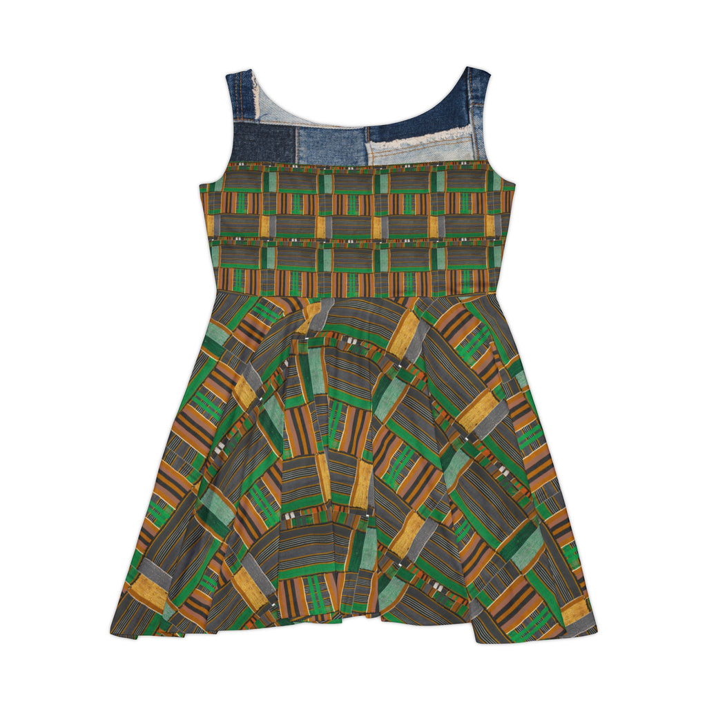 African Kente Print Skater Dress Printify