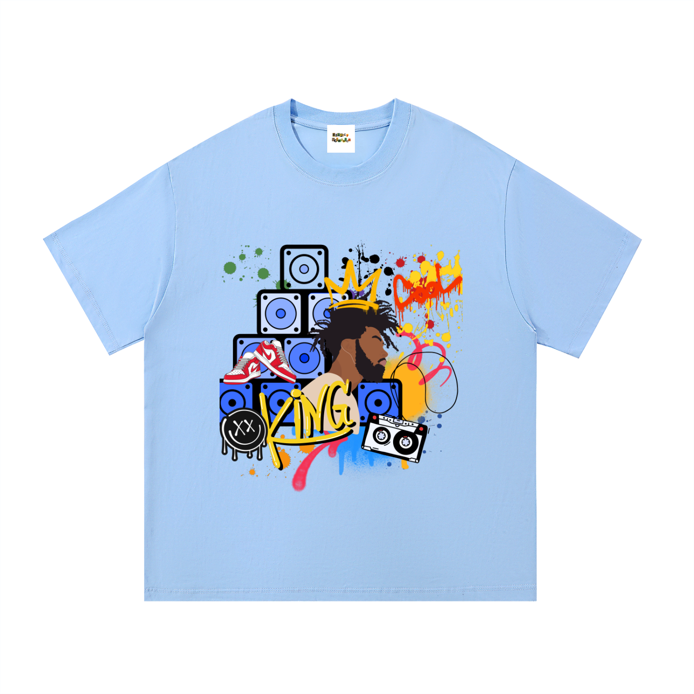 Graffiti Black King Graphic Essential Cotton T-Shirt
