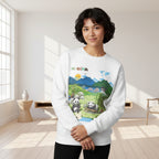 Panda Kingdom Crewneck Sweatshirt — Scenic Bamboo Forest Graphic Printify