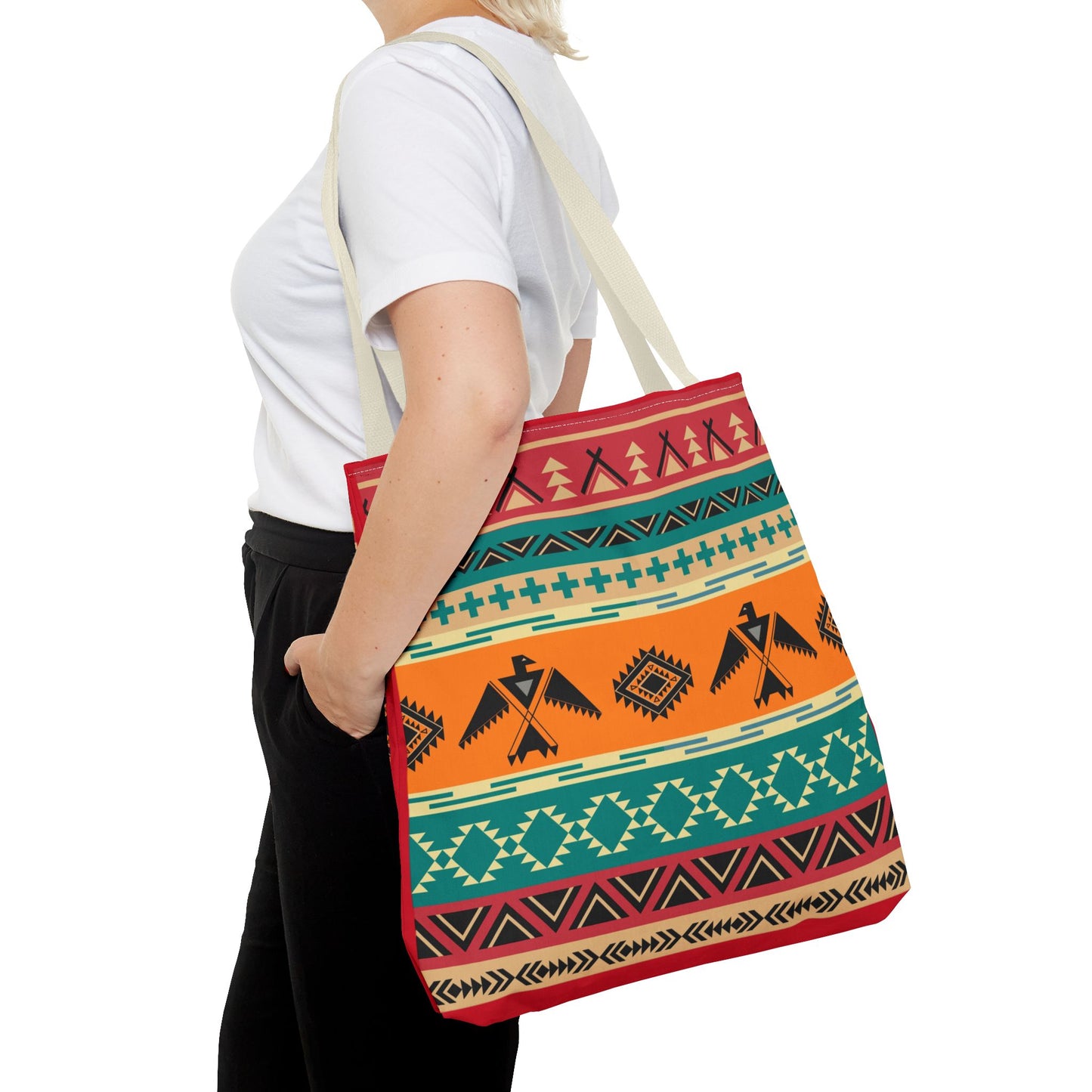 Southwestern Pattern Tote Bag - Native-Inspired Aztec Eagle Print