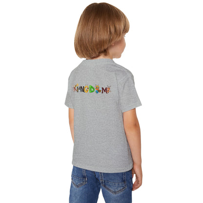 Toddler T‑Shirt — "Kingdom" Jungle Animals Design (Colorful Birds & Sunshine)