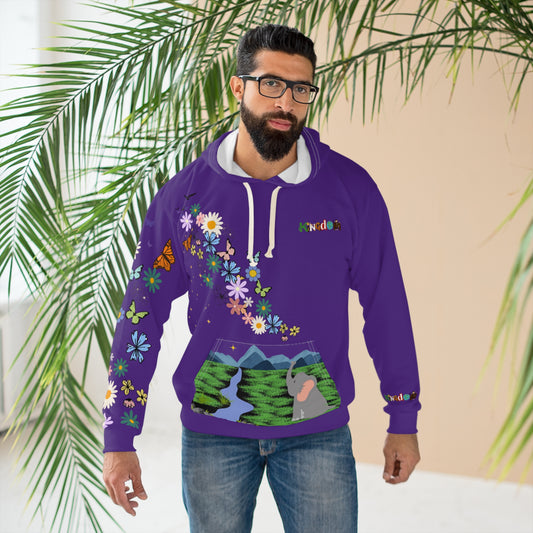 Elephant Floral Unisex Pullover Hoodie, Graphic Sweatshirt, Animal Lover Gift, Boho Clothing