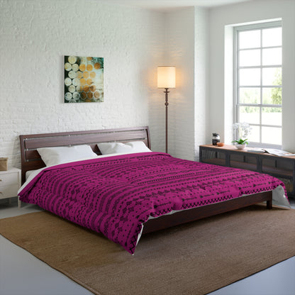 Afro Geometric Comforter, Cozy Blanket for Home Decor, Boho Style Bedding