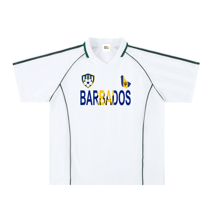 Barbados Flag Shadow Stripe Collared Soccer Jersey