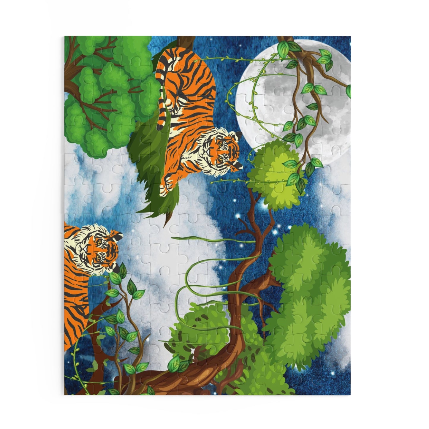 Tropical Tiger Puzzle - 120, 252 & 500-Piece Options | Jungle Wildlife Art