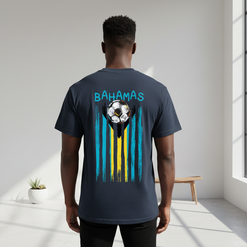 Bahamas Flag Themed Graphic Vintage Wash Cotton Unisex T-Shirt