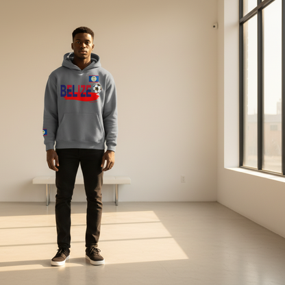 Belize Flag Themed Graphic Oversize Fleeced Unisex  Hoodie
