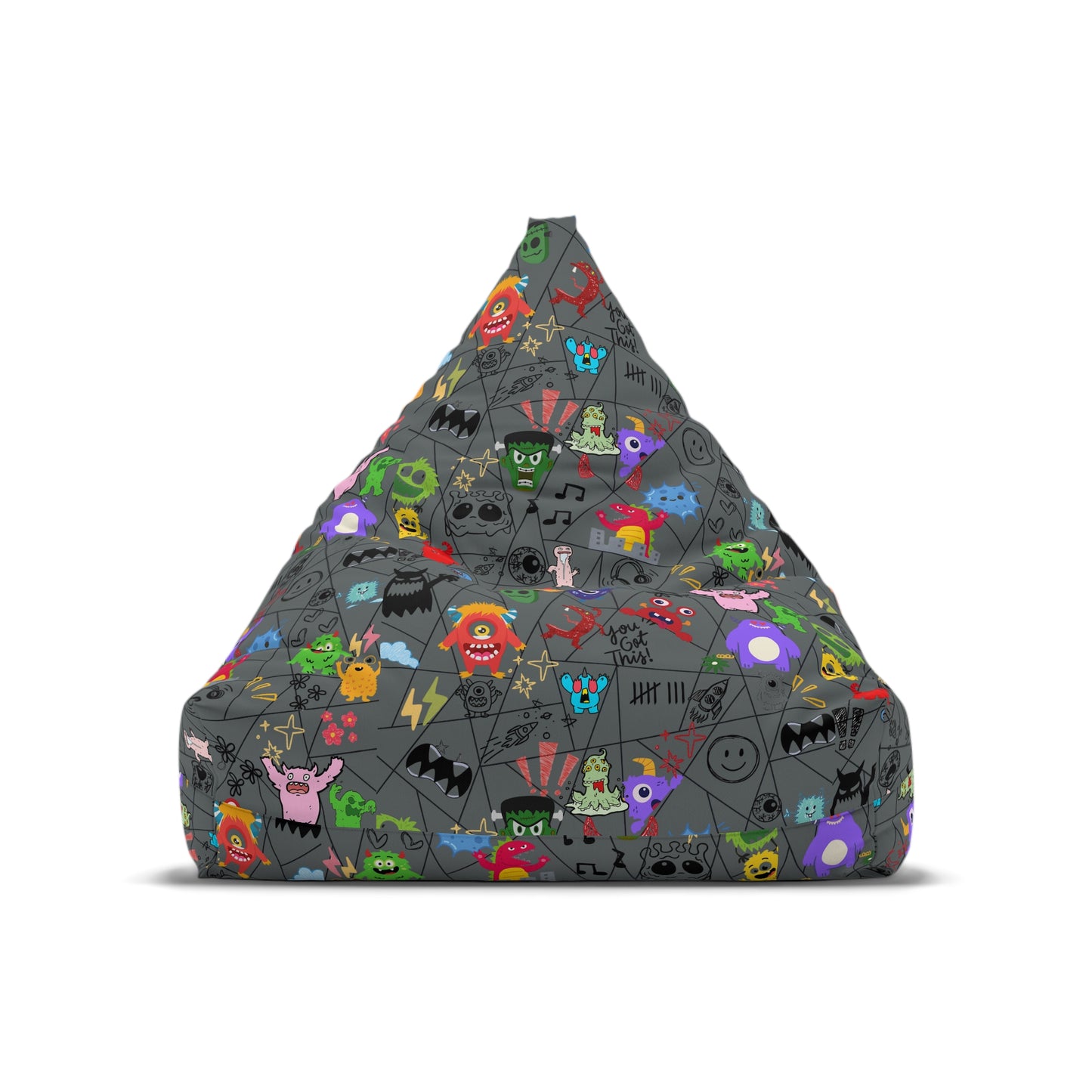 Kids' Fun Bean Bag Chair Cover - Playful Monsters, Cozy Seating for Sofas, Playrooms, or Nurseries, Kids' Rooms, Party Decor