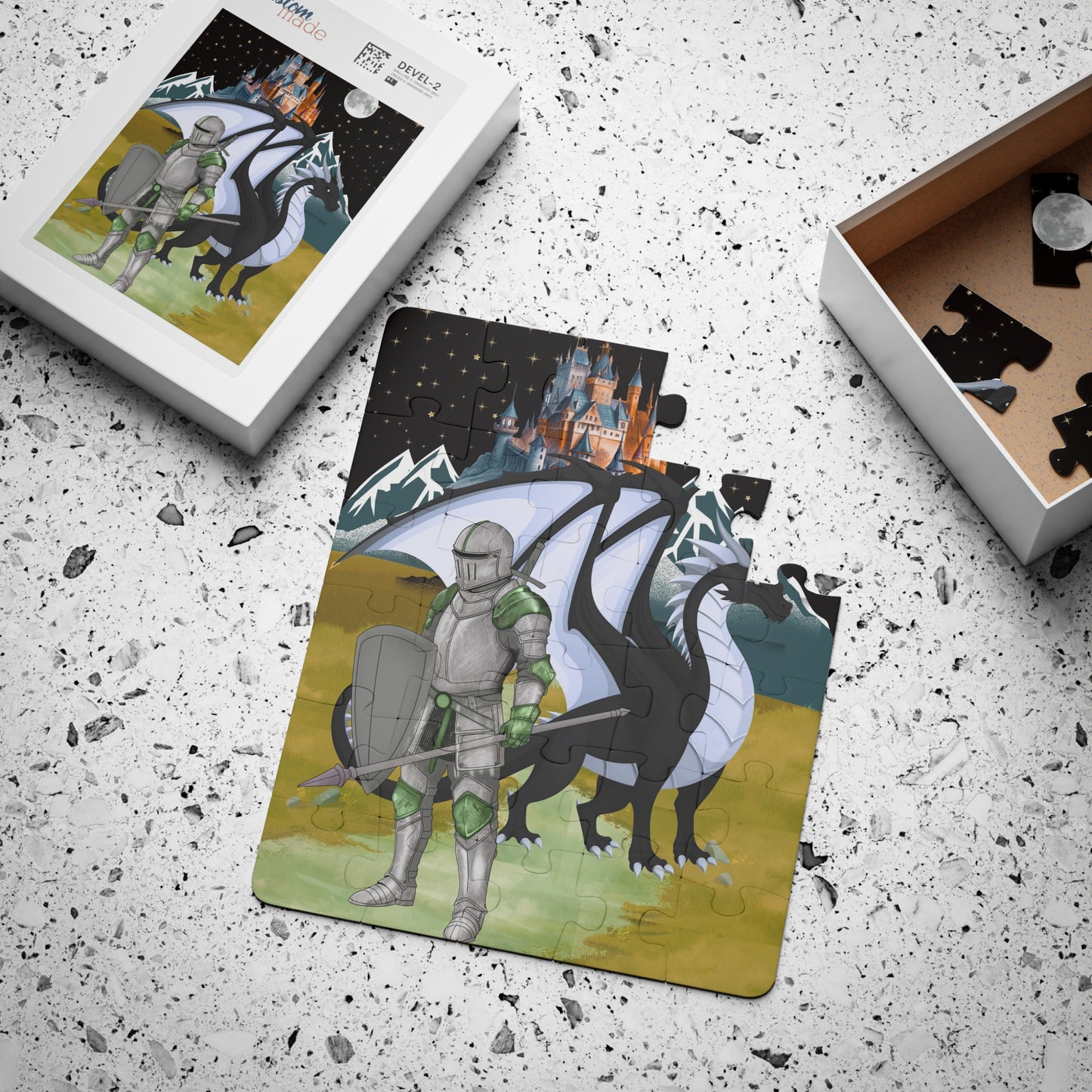 Fantasy Knight & Dragon Kids' Puzzle | 30-Piece Fun, Educational, Family Activity