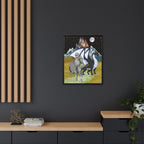 Framed Matte Canvas - Knight and Dragon Fantasy Art Printify
