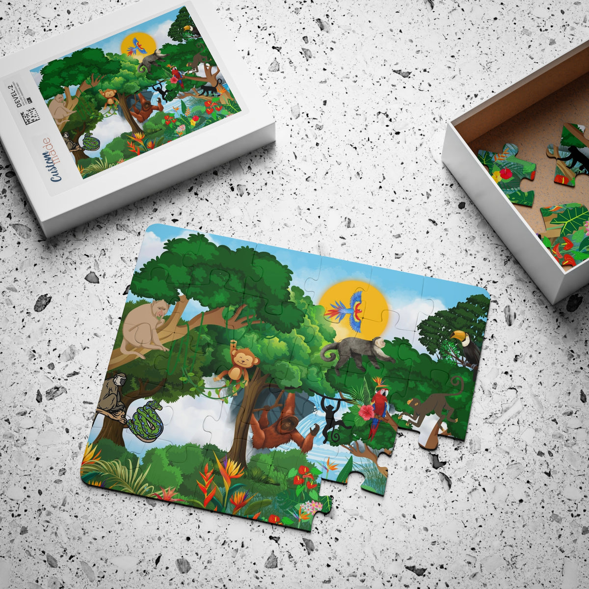 Kids' Puzzle, Jungle Animal Monkey Puzzle, 30-Piece - Fun Educational Toy for Children Printify