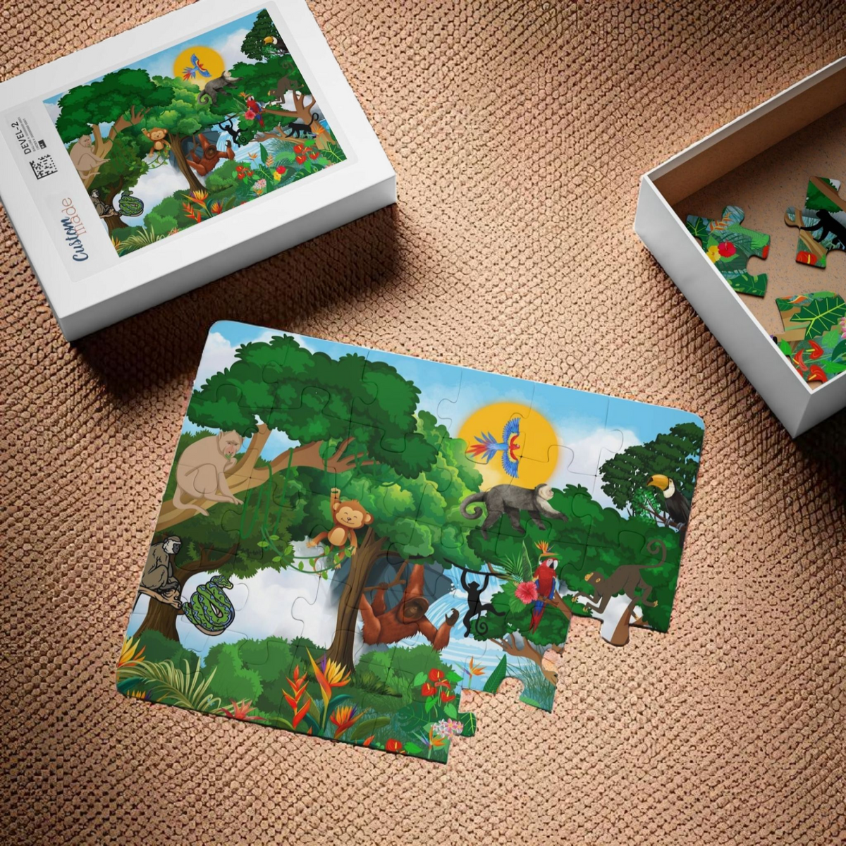 Kids' Puzzle, Jungle Animal Monkey Puzzle, 30-Piece - Fun Educational Toy for Children Printify