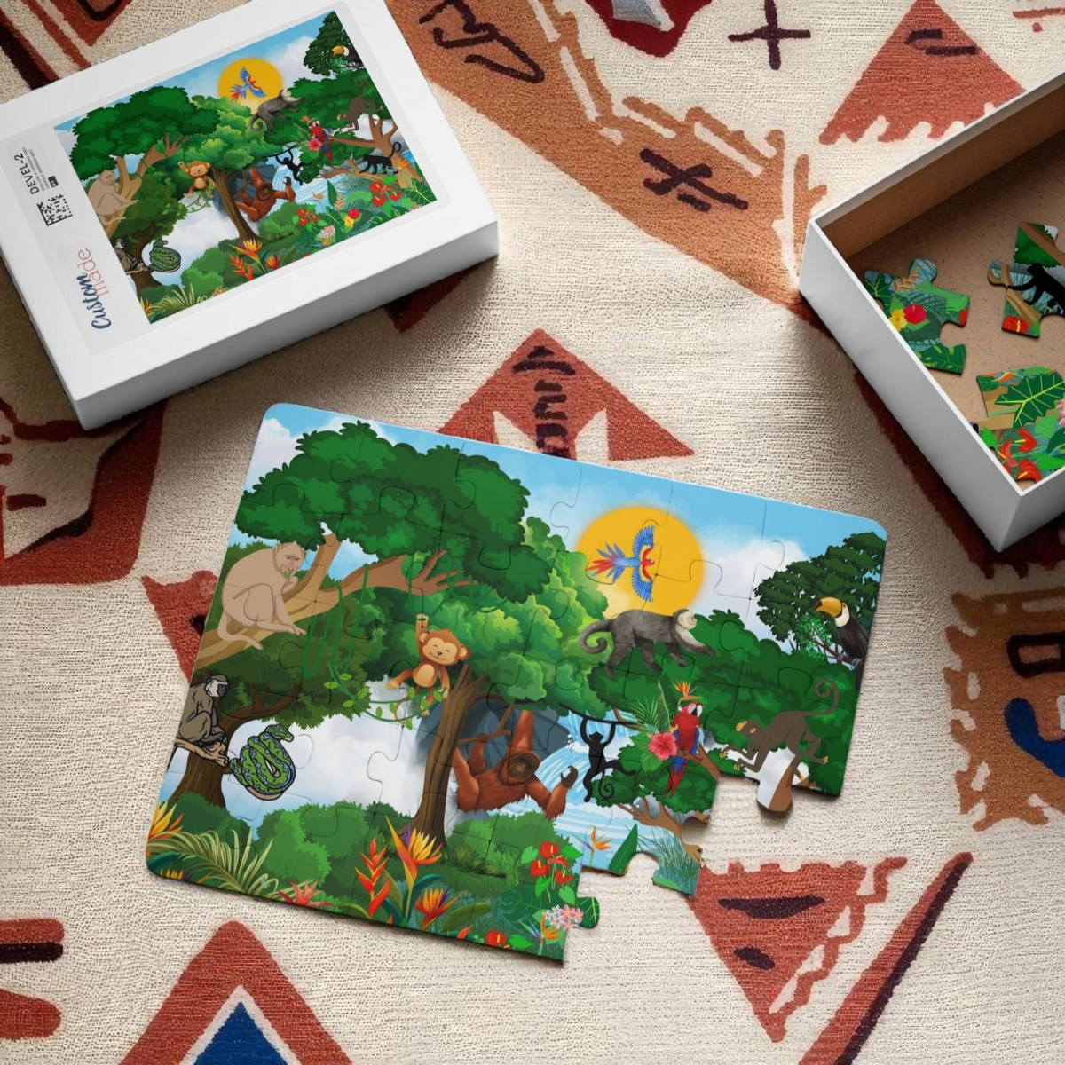 Kids' Puzzle, Jungle Animal Monkey Puzzle, 30-Piece - Fun Educational Toy for Children Printify