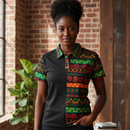 African Print Polo Shirt — Bold Kente-Inspired Pattern Printify