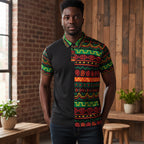 African Print Polo Shirt — Bold Kente-Inspired Pattern Printify