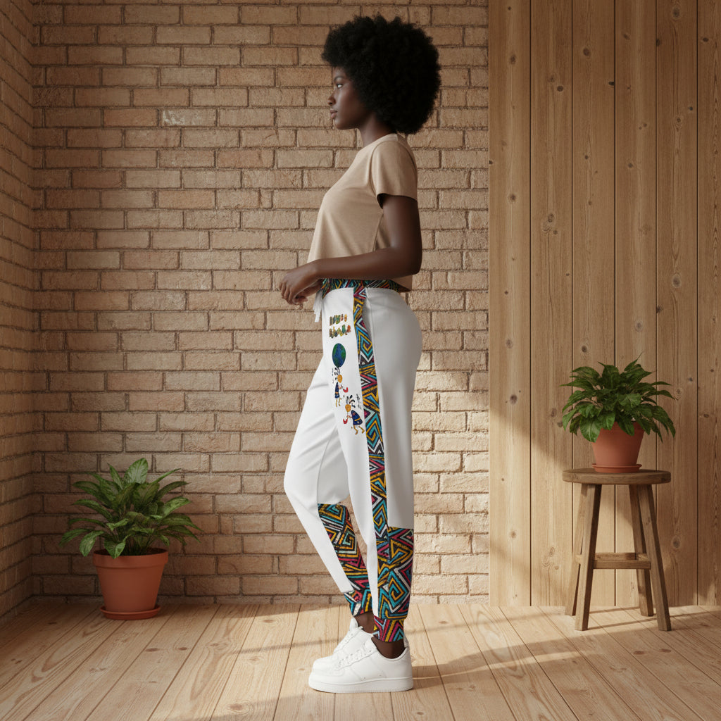 Athletic Joggers featuring Afro-centric Musical Cartoon Art; Unisex Sweatpants and African Dance Apparel Printify