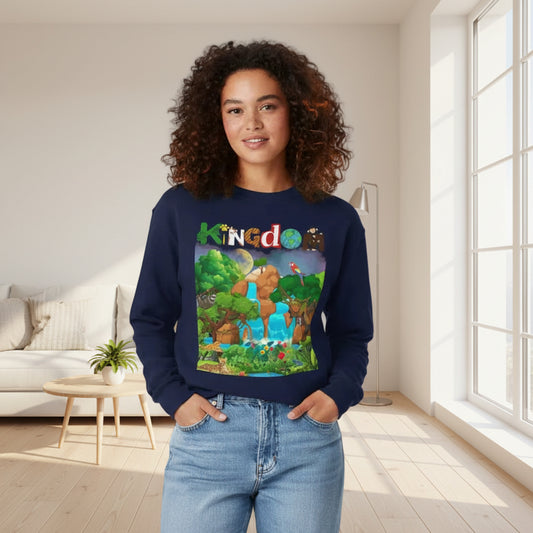 Jungle Animals Waterfall Art Sweatshirt, Animal Lover Gift, Wildlife Clothing, Rainforest Jumper