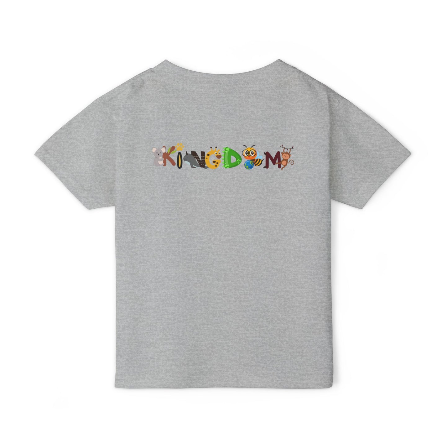 Toddler T‑Shirt — "Kingdom" Jungle Animals Design (Colorful Birds & Sunshine)