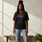 Unisex V-Neck Soccer Jersey Featuring Haiti-Inspired Flag Stripes