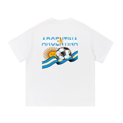 Unisex Essential Cotton T-Shirt Featuring an Argentina Flag Graphic Art Design