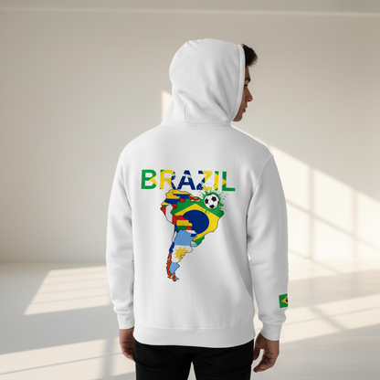 Brazil Flag Themed Graphic Unisex  Oversize Fleeced Hoodie