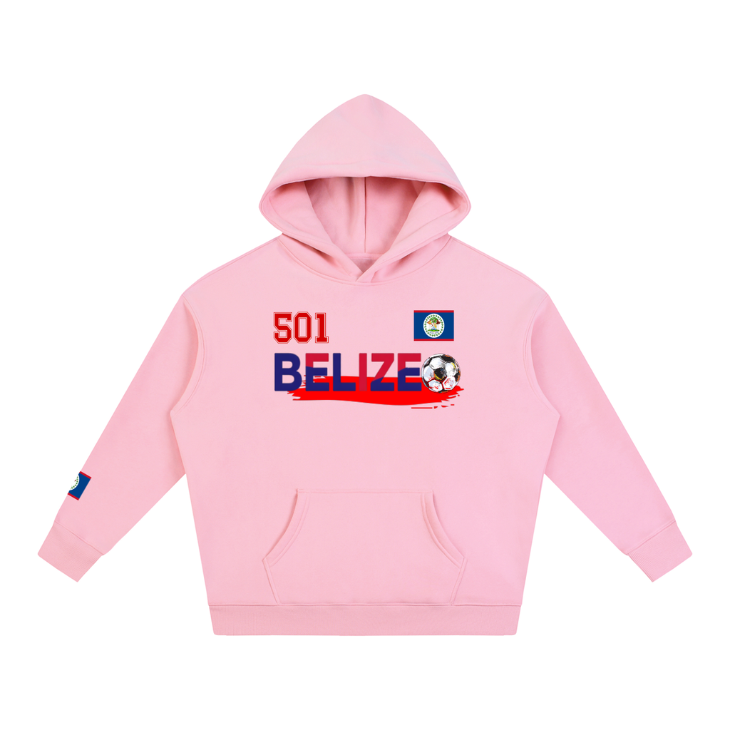 Belize Flag Themed Graphic Unisex Oversize Fleeced Unisex Hoodie