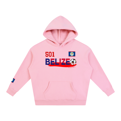 Belize Flag Themed Graphic Unisex Oversize Fleeced Hoodie