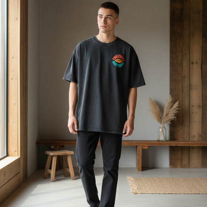Graphic Japanese Tiger Art Snow Washed Oversized Cotton Unisex T-Shirt