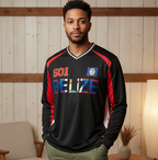 Belize Flag Art Unisex Color Block Long Sleeve Jersey