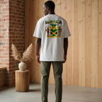 Jamaica Flag Art Themed Graphic Boxy Oversized Unisex T-Shirt
