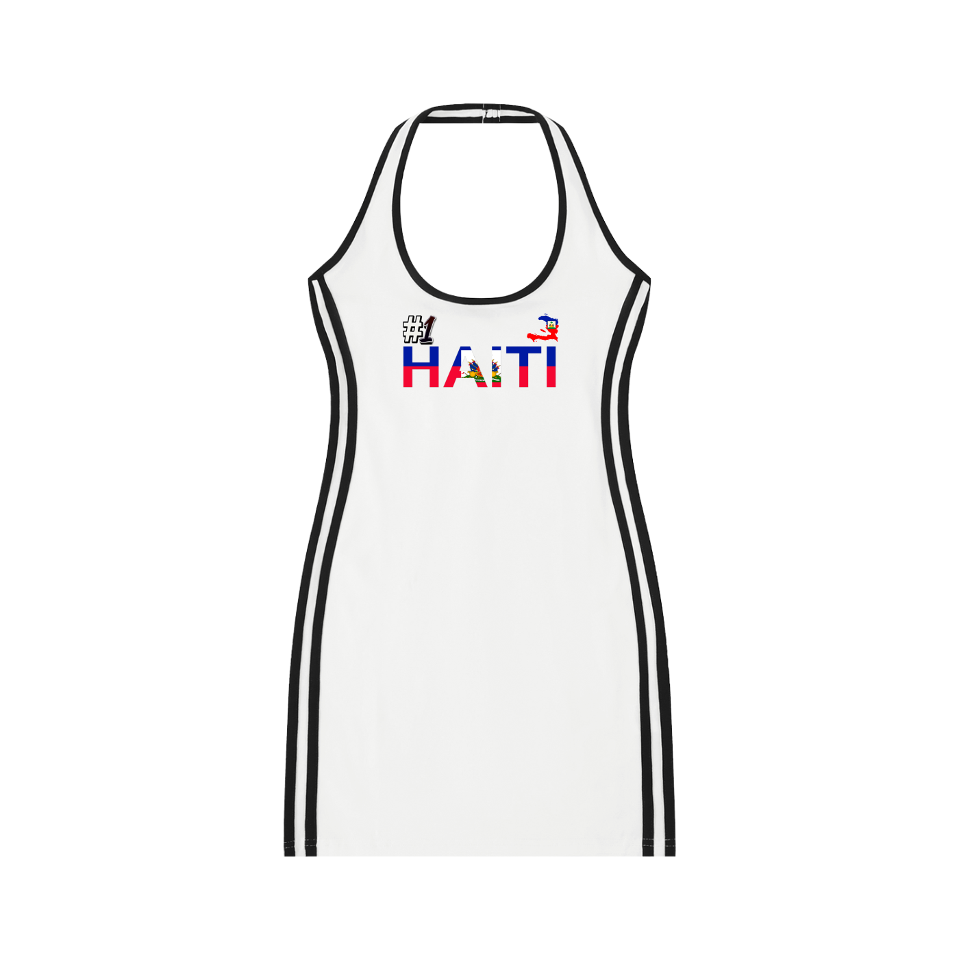 Haiti Flag Art Women's Binding Tight Halter Dress