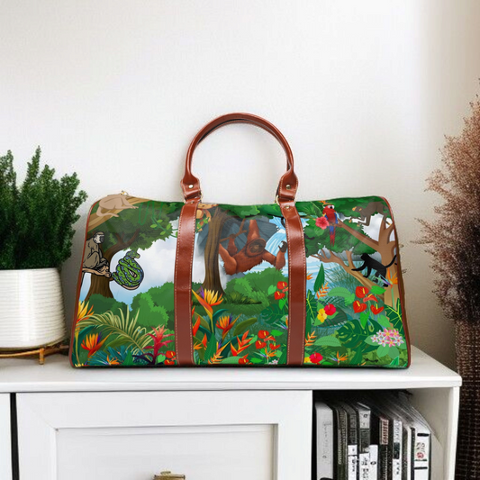 Vibrant Jungle Waterproof Travel Bag - Eco-Friendly Adventure Tote