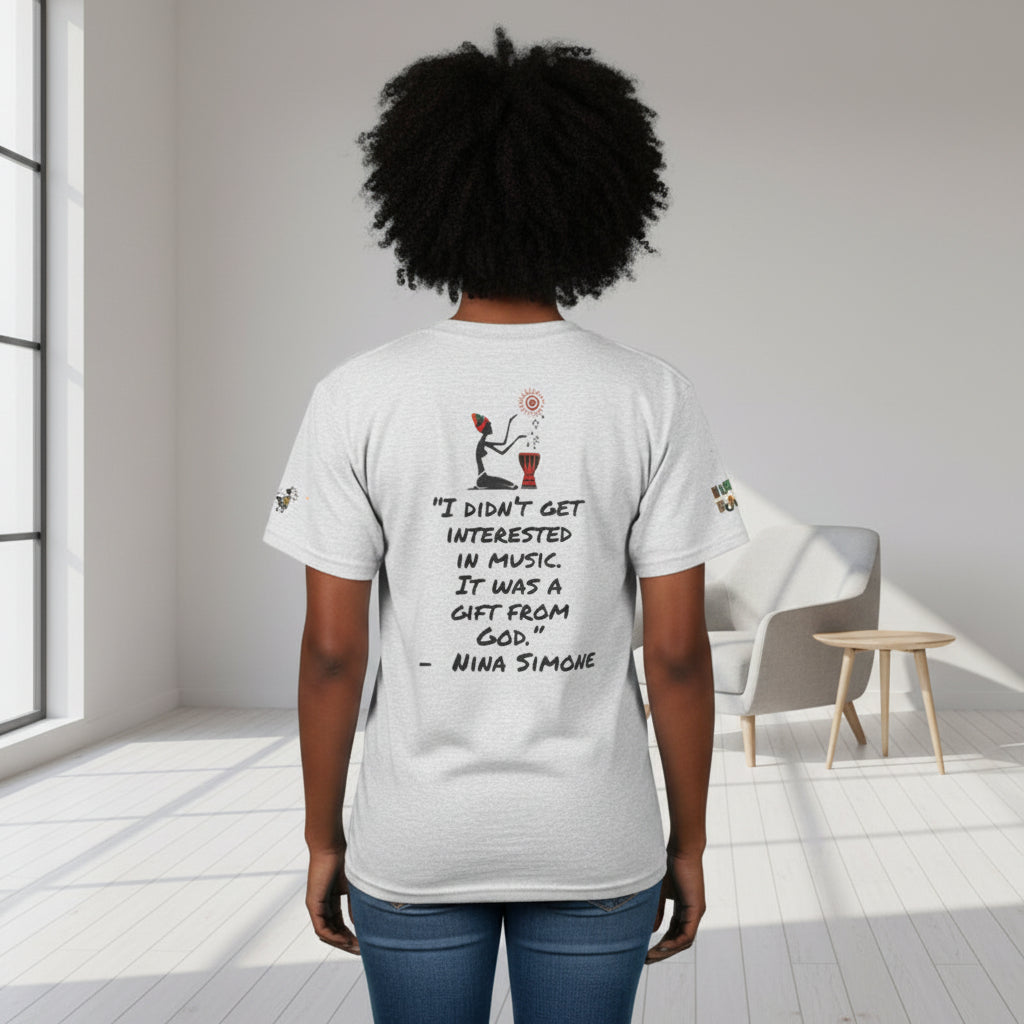 Afro Music Unisex Graphic Tee, Piano Art, Jazz Singer Shirt, Music Lover Gift