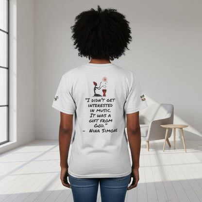 Afro Music Unisex Graphic Tee, Piano Art, Jazz Singer Shirt, Music Lover Gift