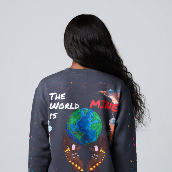 Galaxy Art Unisex Sweatshirt, Handcrafted Space Design, Celestial Print