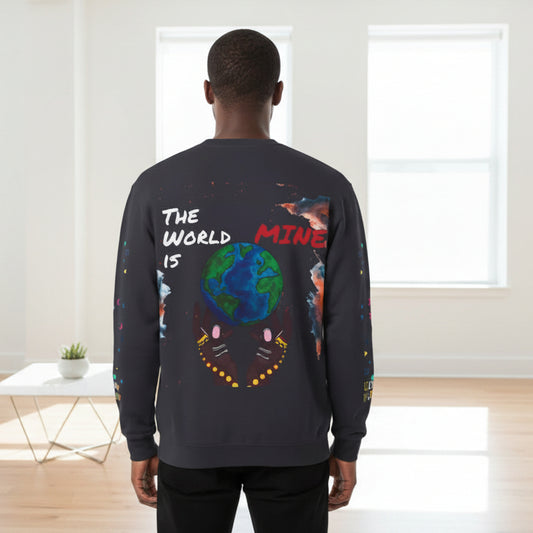 Galaxy Art Unisex Sweatshirt, Handcrafted Space Design, Celestial Print
