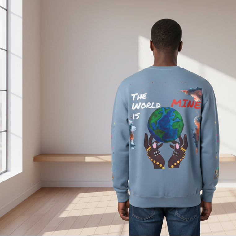 Galaxy Art Unisex Sweatshirt, Handcrafted Space Design, Celestial Print